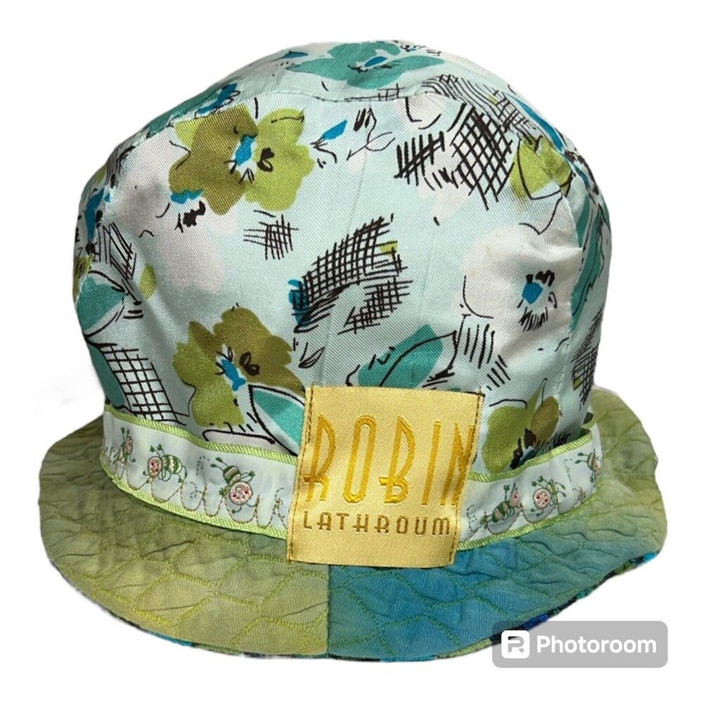 Fiber Artist Art to Wear Robin Lathroum Hand Dyed Bucket Hat Reversible Colorful